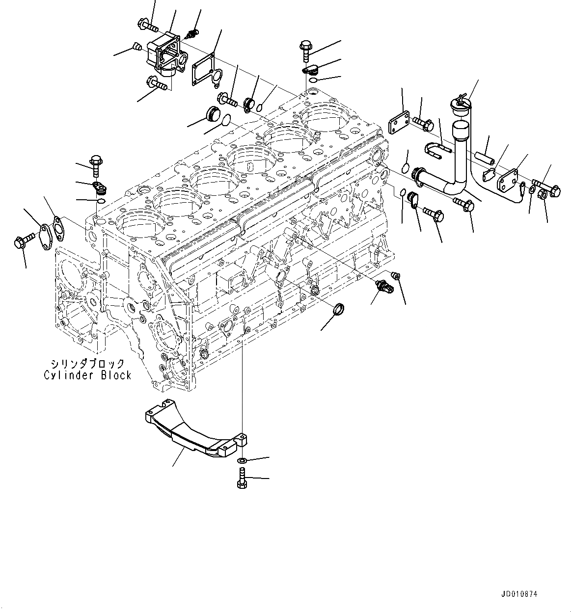 Схема запчастей Komatsu SAA6D140E-5AH - ЭЛЕМЕНТЫ БЛОКА ЦИЛИНДРОВ (№-) ЭЛЕМЕНТЫ БЛОКА ЦИЛИНДРОВ