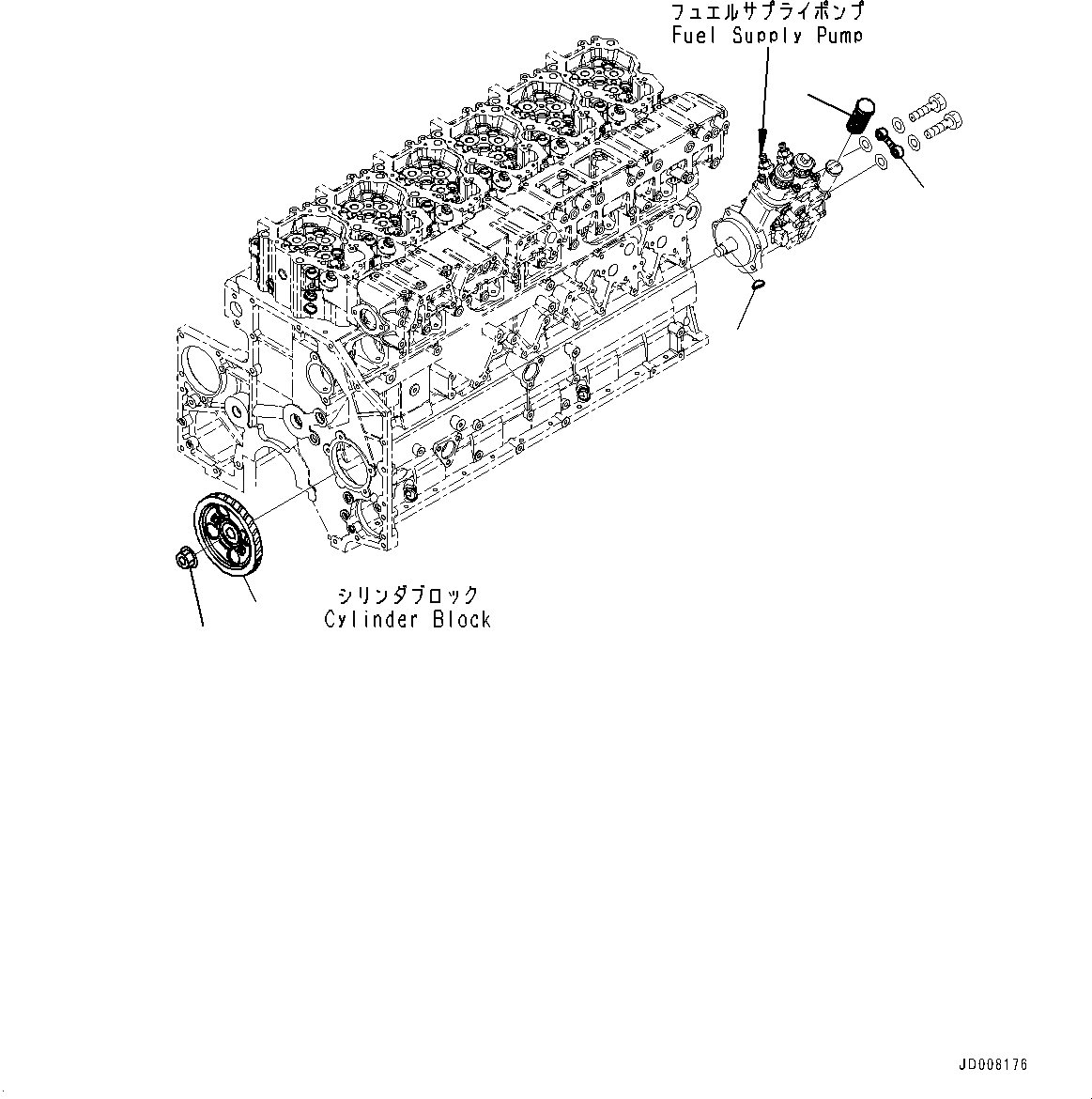 Схема запчастей Komatsu SAA6D140E-5AH - ТОПЛИВН. НАСОС, ПРИВОД (№-) ТОПЛИВН. НАСОС