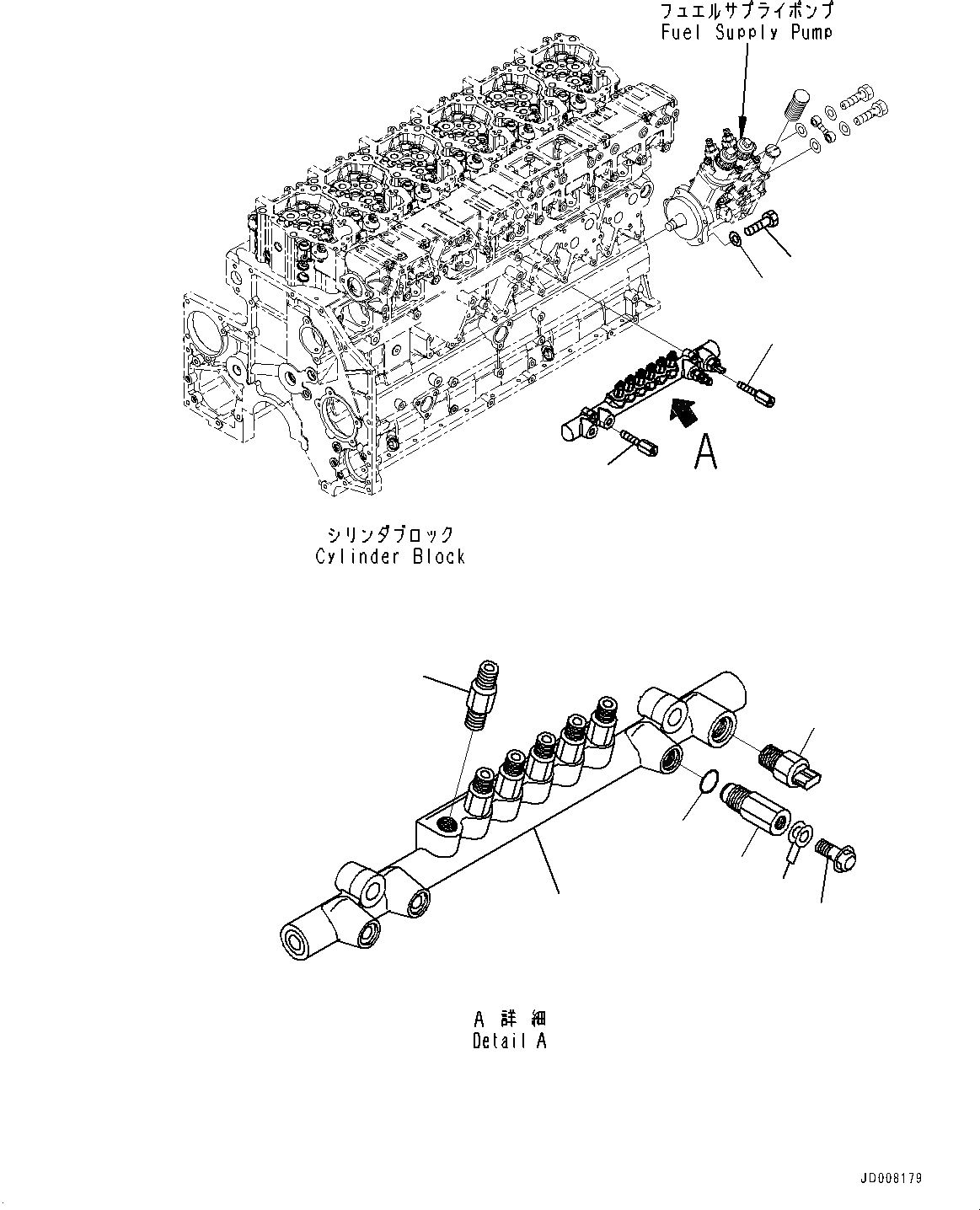 Схема запчастей Komatsu SAA6D140E-5AH - ТОПЛИВН. НАСОС, COMMON RAIL (№-) ТОПЛИВН. НАСОС