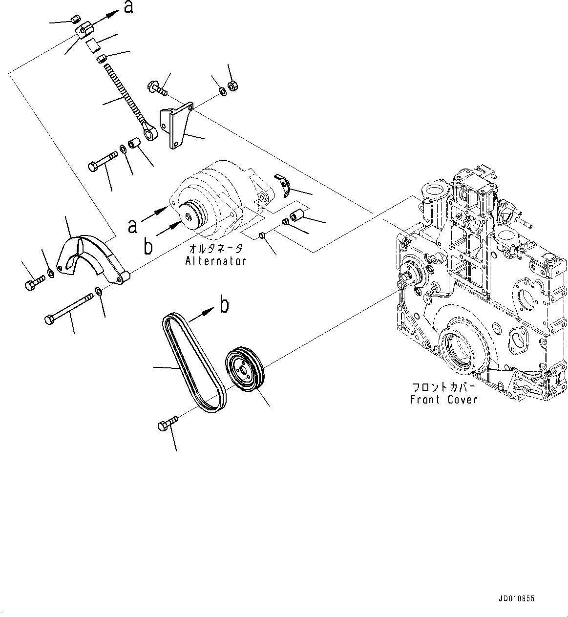 Схема запчастей Komatsu SAA6D140E-5AH - ГЕНЕРАТОР, КРЕПЛЕНИЕ (№-) ГЕНЕРАТОР, 9AMP.