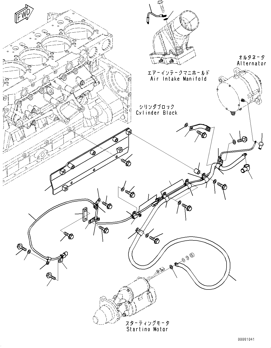 Схема запчастей Komatsu SAA6D140E-5AH - ПРОВОДКА, (/) (№-) ПРОВОДКА, 9AMP