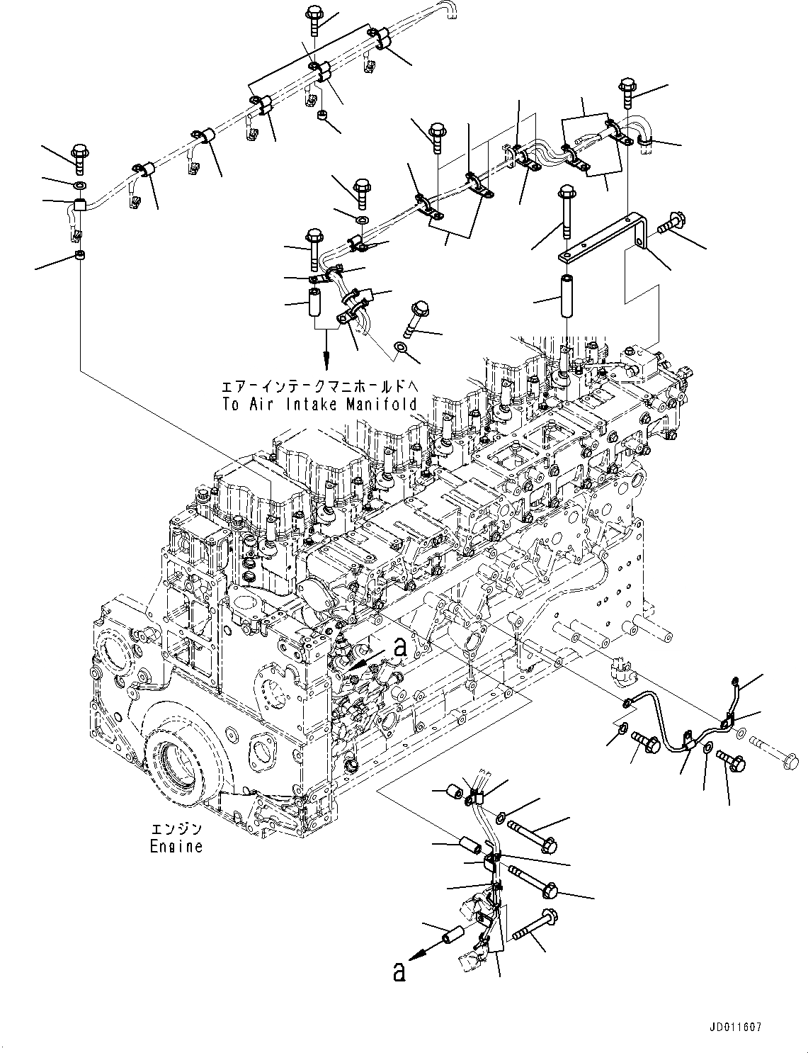 Схема запчастей Komatsu SAA6D140E-5AH - ПРОВОДКА, (/) (№-8) ПРОВОДКА, 9AMP