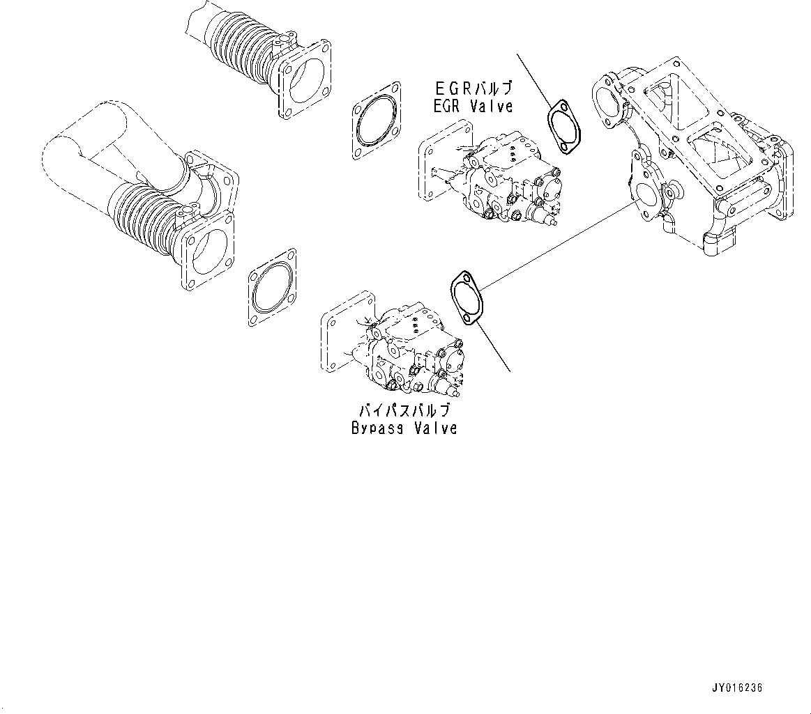 Схема запчастей Komatsu SAA6D140E-5H - ВЫПУСКН. GAS RE-CIRCULATION (EGR) КЛАПАН, ПРОКЛАДКА (№78-) ВЫПУСКН. GAS RE-CIRCULATION (EGR) КЛАПАН, БЕЗ КОНДИЦ. ВОЗДУХА