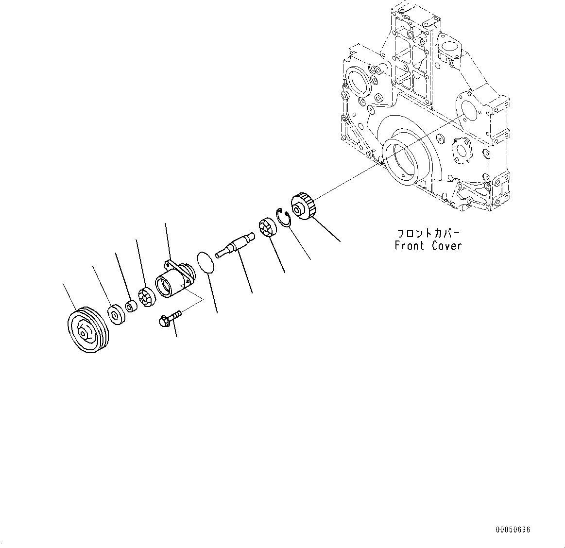 Схема запчастей Komatsu SAA6D140E-5H - ПЕРЕДН. МЕХ-М ОТБОРА МОЩНОСТИ (PTO) (№78-) ПЕРЕДН. МЕХ-М ОТБОРА МОЩНОСТИ (PTO), С КОНДИЦИОНЕРОМ