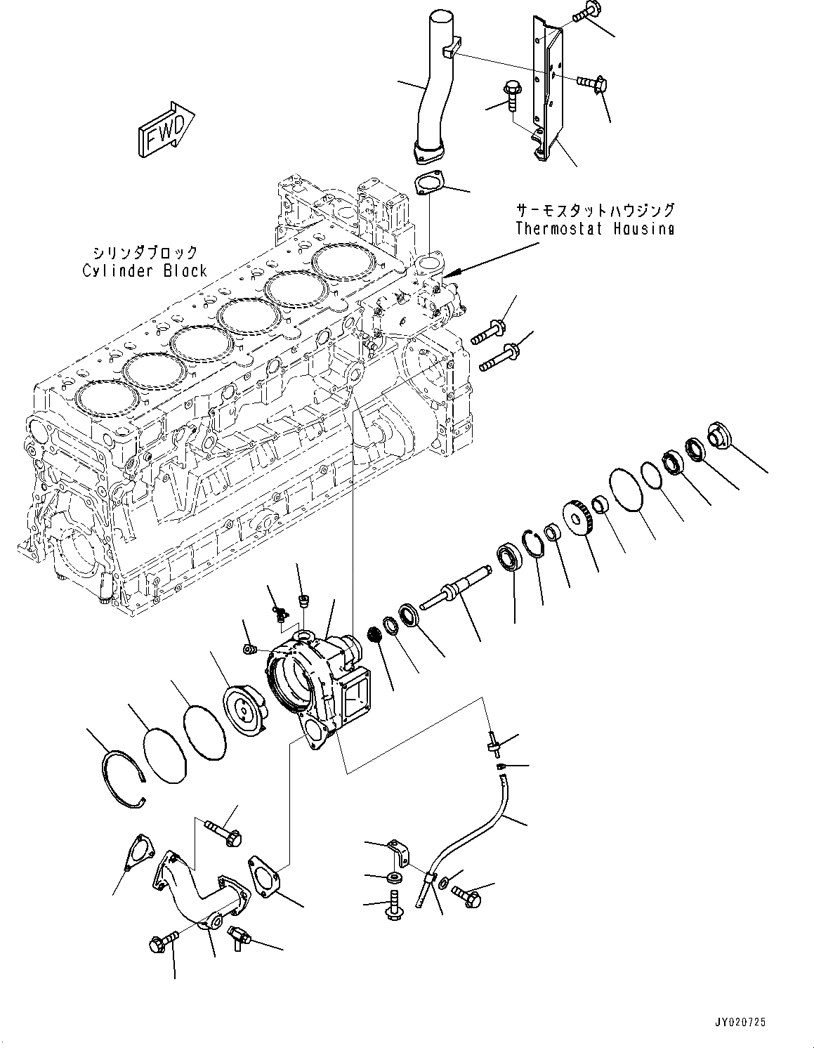 Схема запчастей Komatsu SAA6D140E-5H - ВОДЯНАЯ ПОМПА, ВНУТР. ЧАСТИ (№8-) ВОДЯНАЯ ПОМПА, ДЛЯ LANDFILL APPLICATION СПЕЦ-Я.