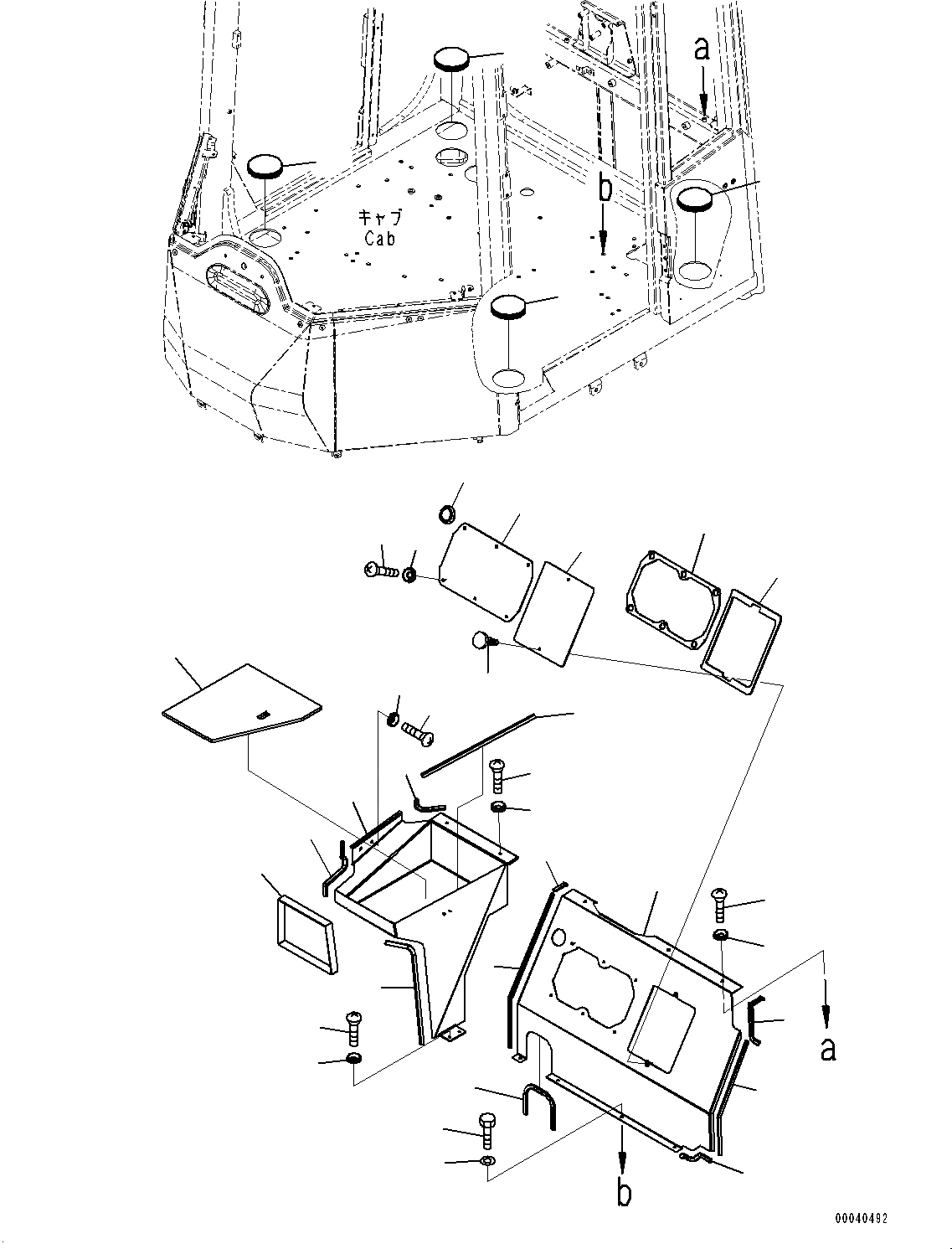 Схема запчастей Komatsu WA380-6 - ЗАДН. КОНСОЛЬ COVER, КРЫШКАAND TRAY (№99-) ЗАДН. КОНСОЛЬ COVER, ДЛЯ КАБИНЫ