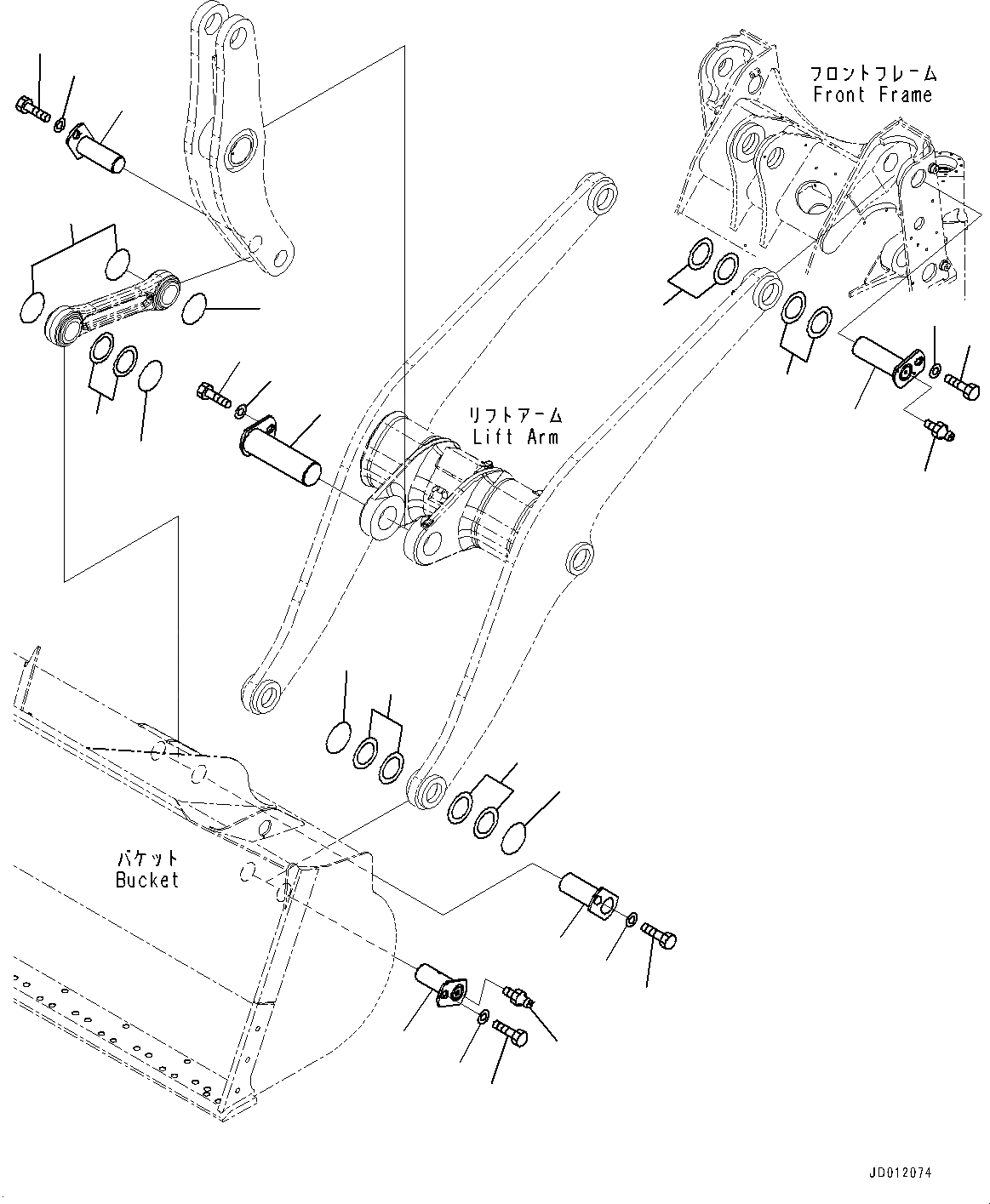 Схема запчастей Komatsu WA380-6 - РУКОЯТЬ И BELL CRANK, ДЛЯ 3-Х СЕКЦИОНН. КЛАПАН ARRANGEMENT, ТРУБЫ СТРЕЛЫ (/) (№99-) РУКОЯТЬ И BELL CRANK, ДЛЯ 3-Х СЕКЦИОНН. КЛАПАН ARRANGEMENT