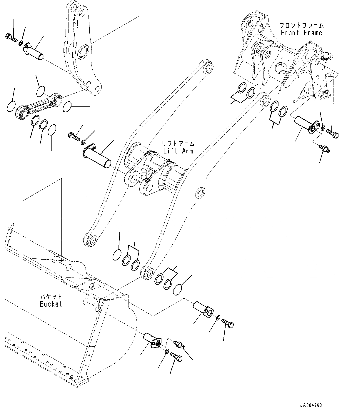 Схема запчастей Komatsu WA380-6 - РУКОЯТЬ И BELL CRANK, ДЛЯ 3-Х СЕКЦИОНН. КЛАПАН ARRANGEMENT, ТРУБЫ СТРЕЛЫ (/) (№-) РУКОЯТЬ И BELL CRANK, ДЛЯ 3-Х СЕКЦИОНН. КЛАПАН ARRANGEMENT