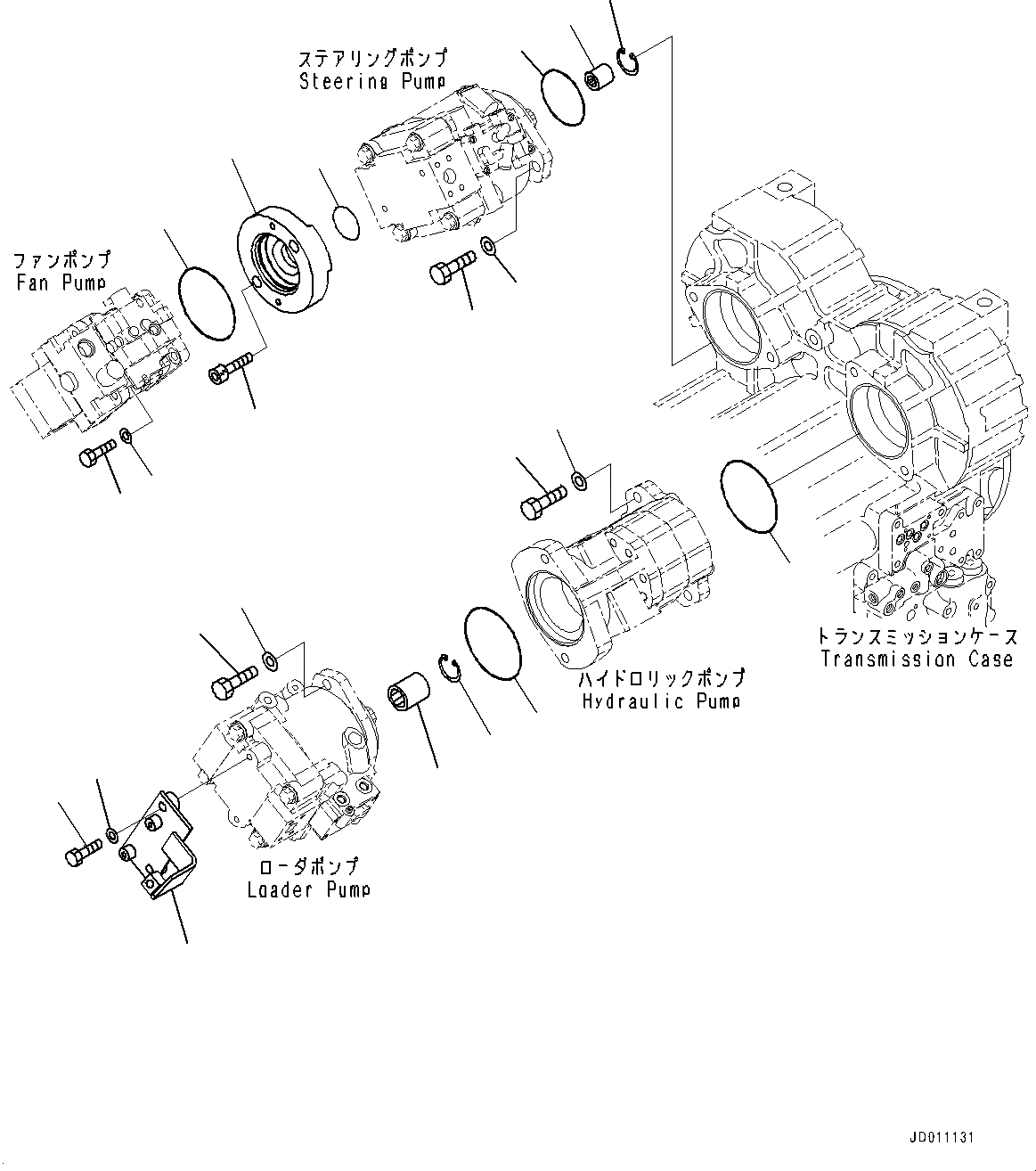 Схема запчастей Komatsu WA380-6 - ГИДРАВЛ МАСЛ. НАСОС, ГИДРАВЛ МАСЛ. НАСОС КРЕПЛЕНИЕ (№99-) ГИДРАВЛ МАСЛ. НАСОС