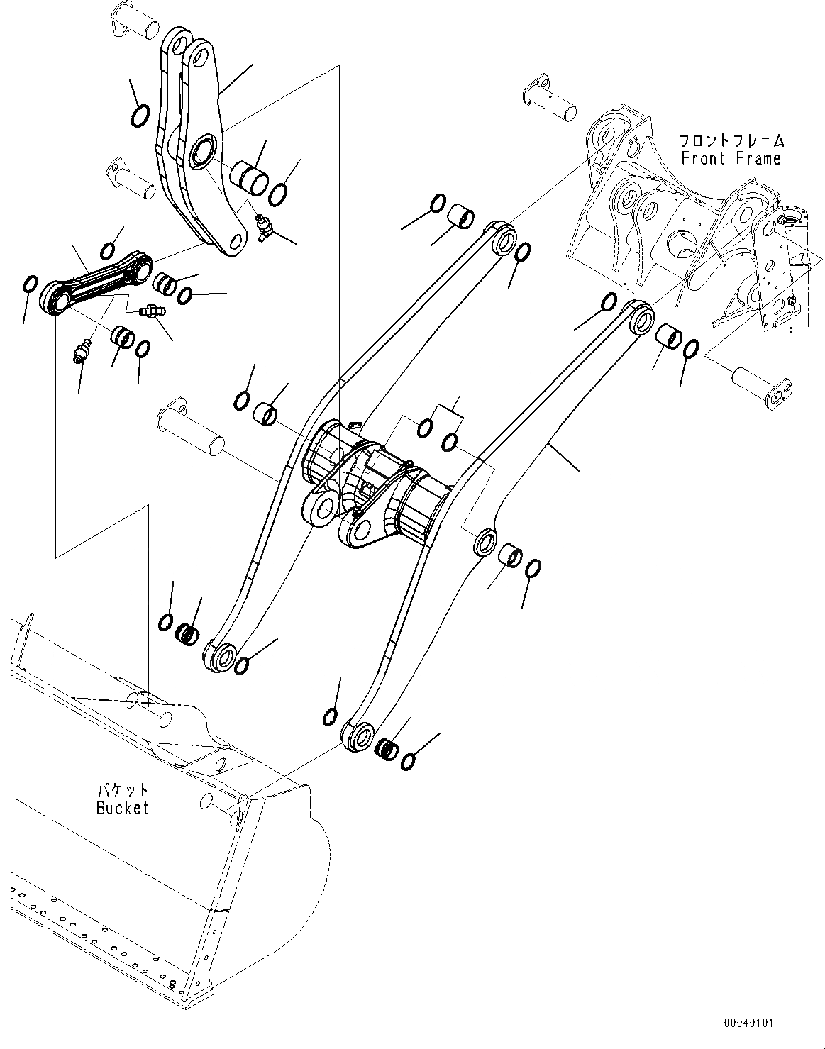 Схема запчастей Komatsu WA380-6 - РУКОЯТЬ И BELL CRANK, СТРЕЛА, BELL CRANK И СОЕДИНИТЕЛЬН. ЗВЕНО (№-) РУКОЯТЬ И BELL CRANK, ДЛЯ 3-Х СЕКЦИОНН. КЛАПАН ARRANGEMENT