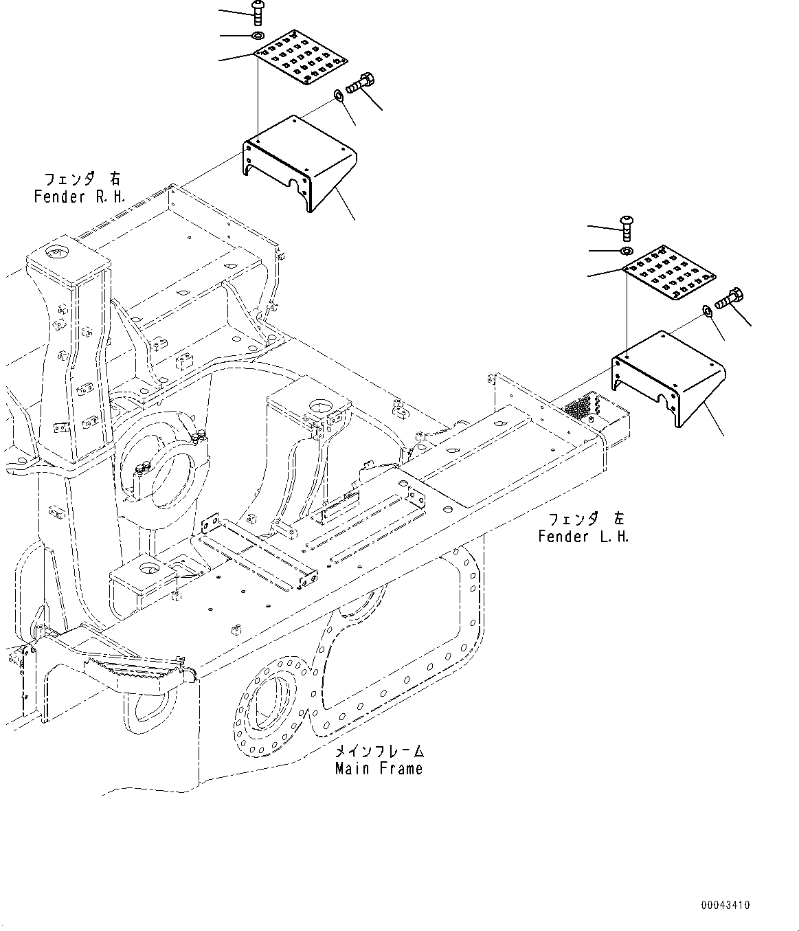 Схема запчастей Komatsu D155AX-6 - КРЫЛО, СТУПЕНИ (№88-88) КРЫЛО, С СТАНДАРТН. BATTERIES