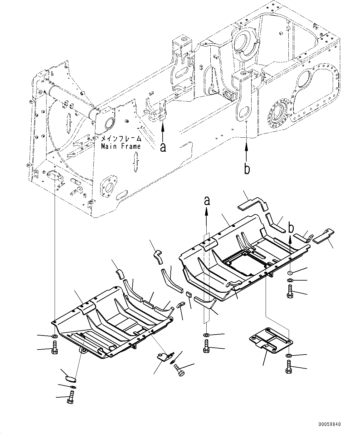 Схема запчастей Komatsu D155AX-6 - НИЖН. ЗАЩИТА (№88-) НИЖН. ЗАЩИТА, LANDFILL СПЕЦ-ЯIFICATION