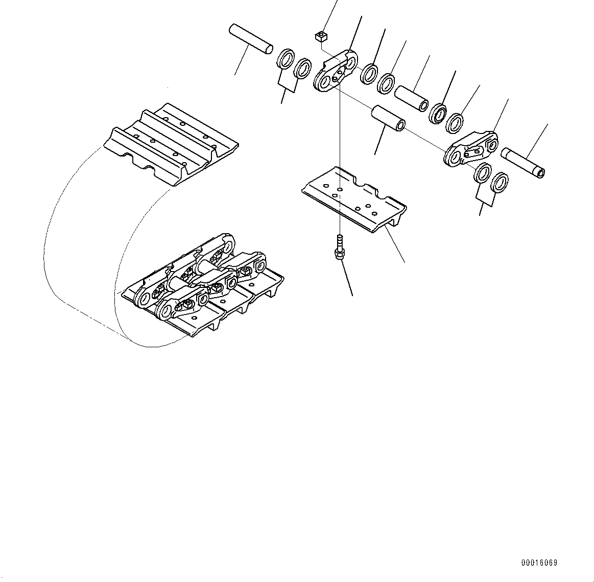 Схема запчастей Komatsu D155AX-6 - ГУСЕНИЦЫ ASSEMBLY (№88-) ГУСЕНИЦЫ ASSEMBLY, BOGGY ТИП, ОДИНОЧН. ГРУНТОЗАЦЕП SHOE, MM ШИР., УСИЛ. ТИП, СМАЗ. УПЛОТНЕНИЕED ТИП, 8 SET