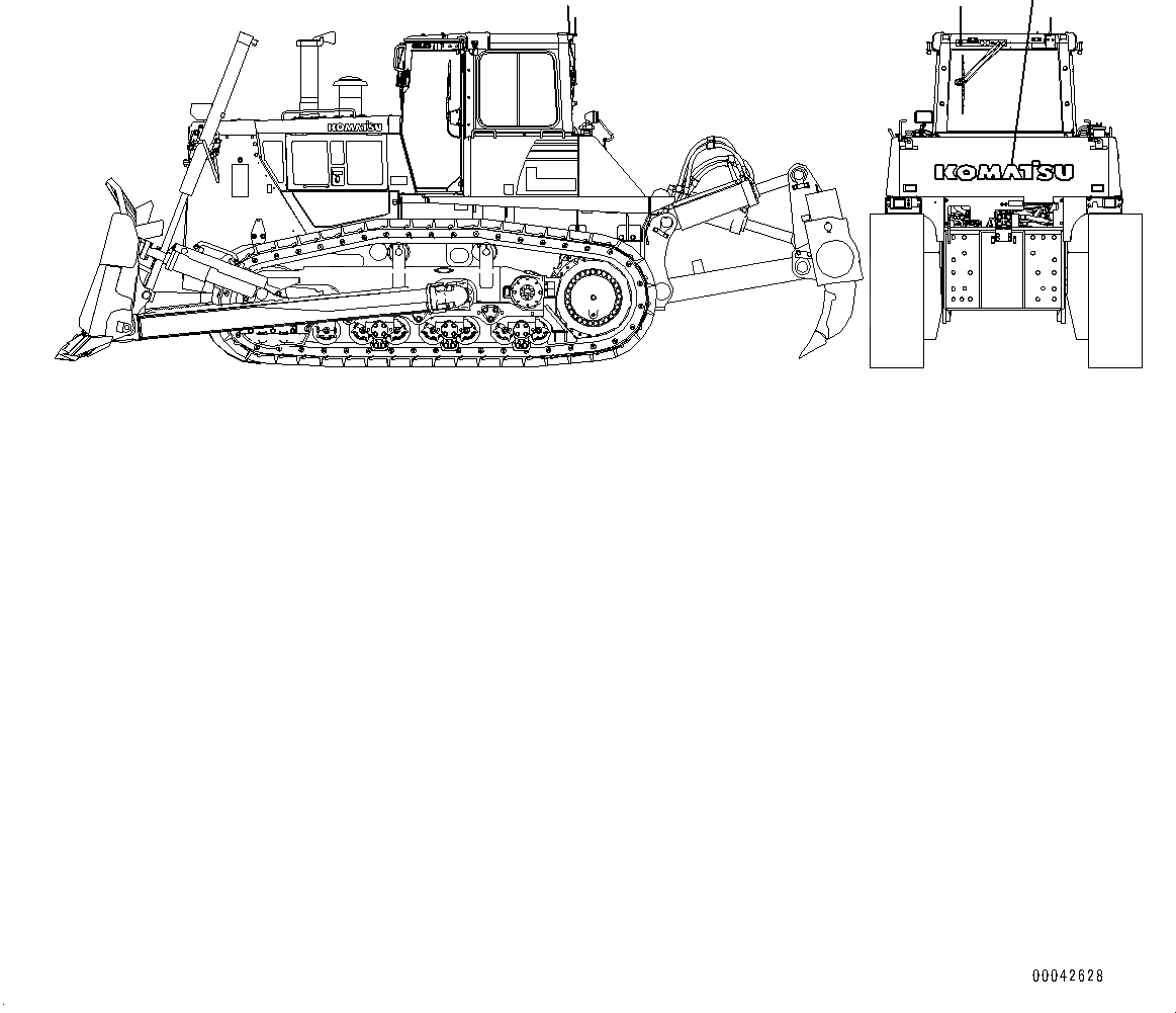 Схема запчастей Komatsu D155AX-6 - ЛОГОТИП KOMATSU(№88-) KOMATSU ЛОГОТИП, ЗАДН.