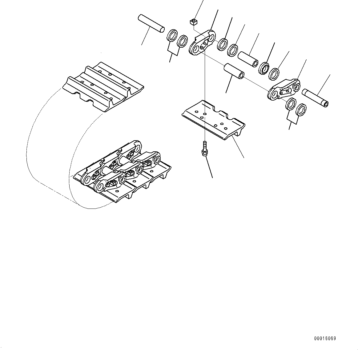 Схема запчастей Komatsu D155AX-6 - ГУСЕНИЦЫ ASSEMBLY (№88-) ГУСЕНИЦЫ ASSEMBLY, BOGGY ТИП, ОДИНОЧН. ГРУНТОЗАЦЕП SHOE, 7MM ШИР., СМАЗ. УПЛОТНЕНИЕED ТИП, 8 SET