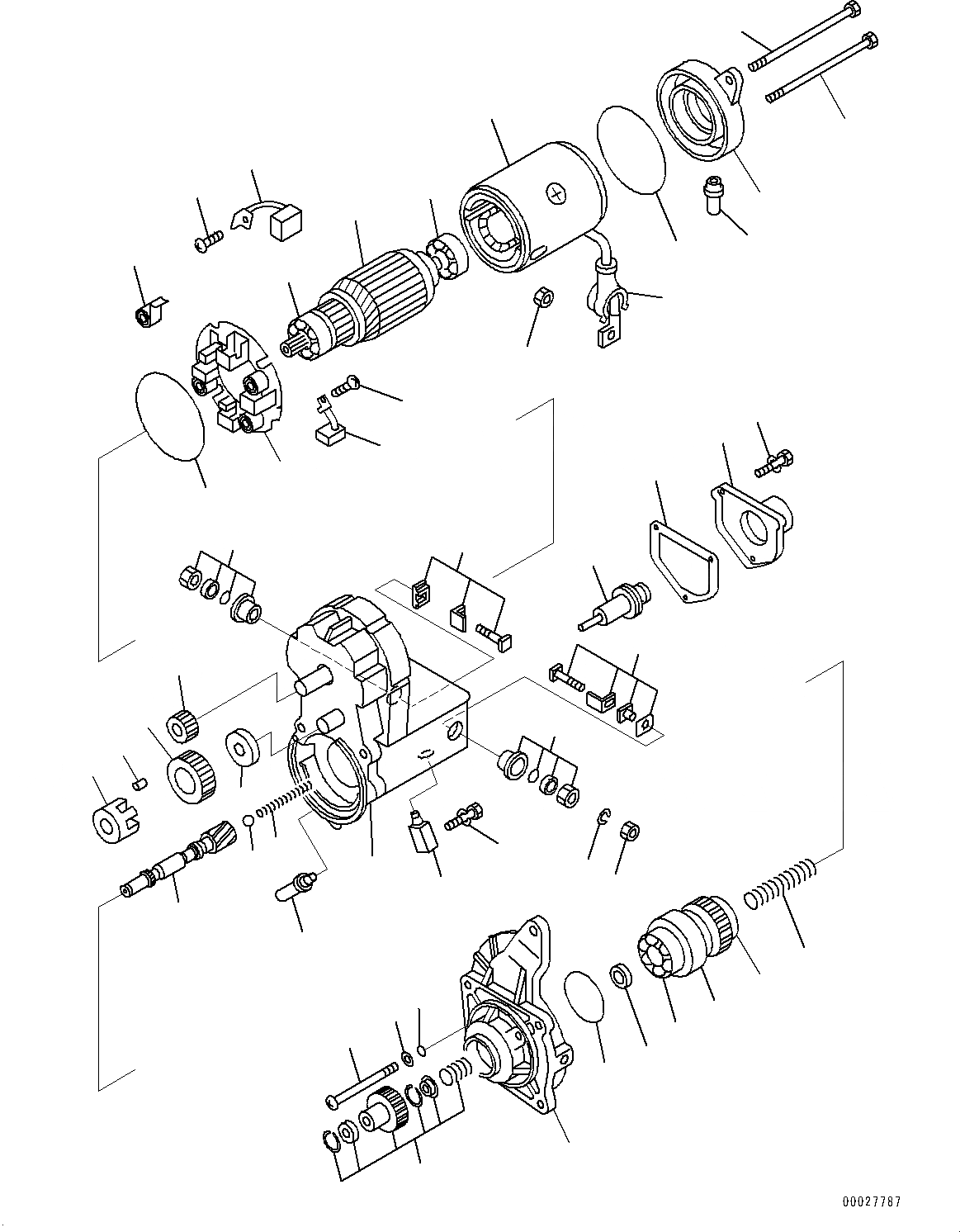 Схема запчастей Komatsu SAA6D107E-1D - СТАРТЕР (№7-) СТАРТЕР, .KW