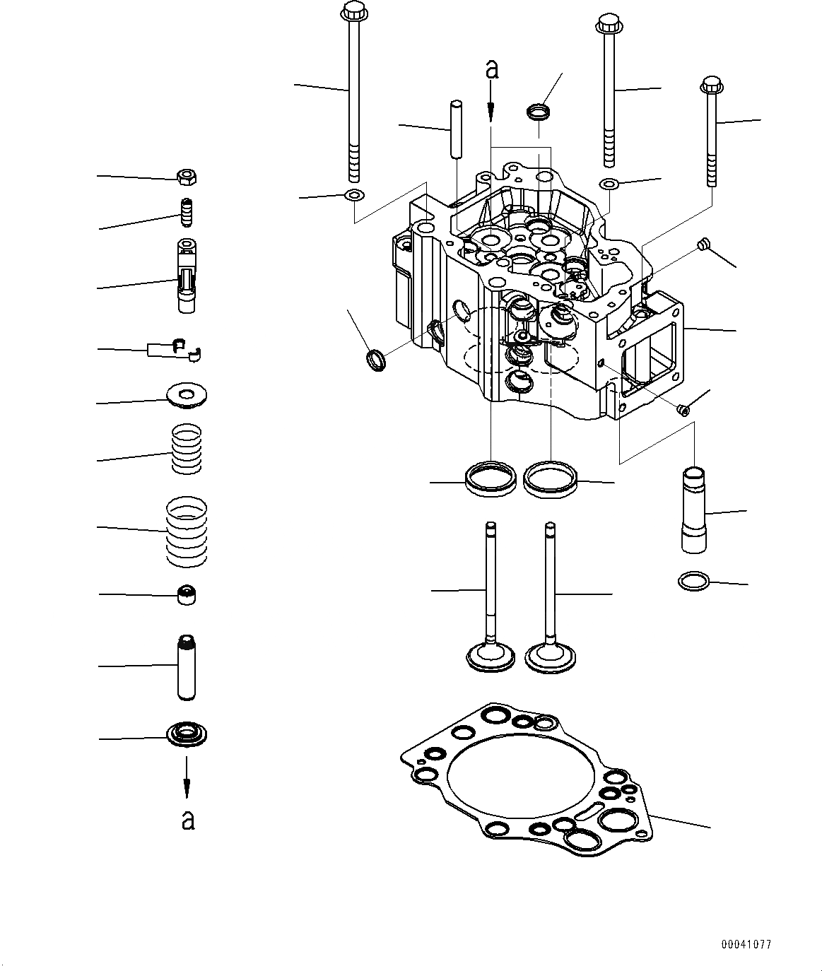 Схема запчастей Komatsu SAA6D140E-5G - ГОЛОВКА ЦИЛИНДРОВ (№7-) ГОЛОВКА ЦИЛИНДРОВ