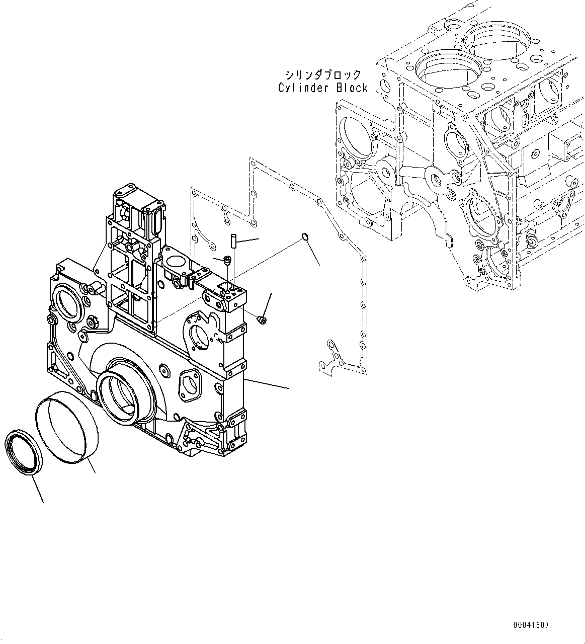 Схема запчастей Komatsu SAA6D140E-5G - ПЕРЕДН. КРЫШКА(№7-) ПЕРЕДН. COVER