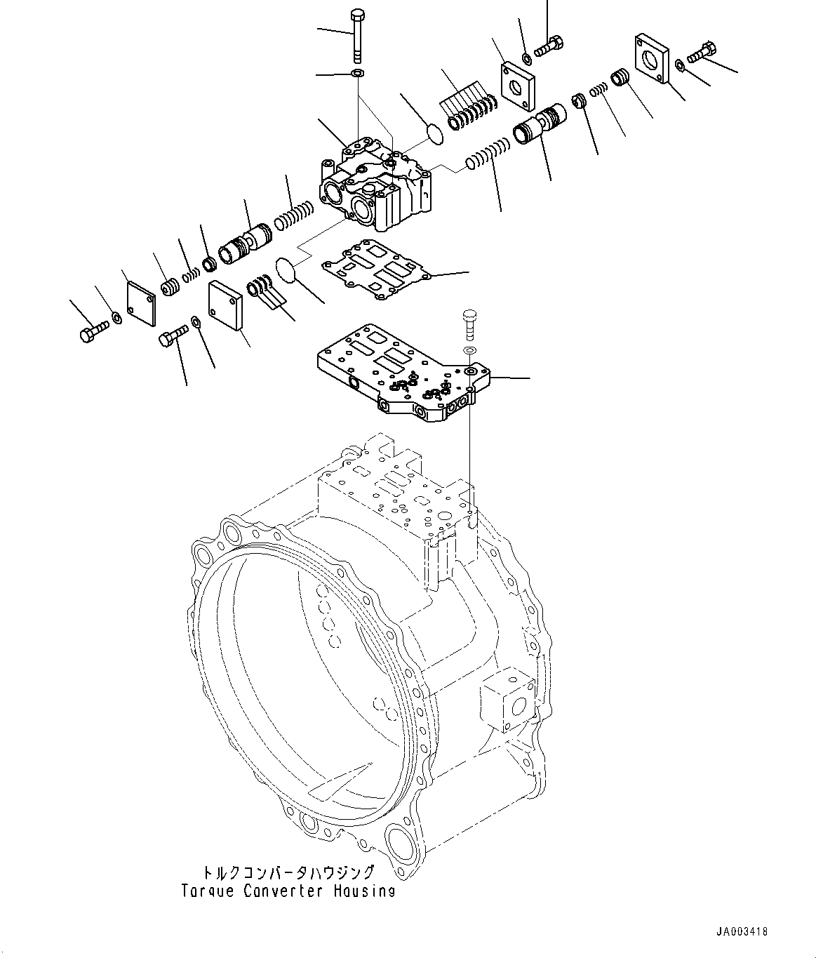 Схема запчастей Komatsu D375A-6 - СИЛОВАЯ ПЕРЕДАЧА, ГИДРОТРАНСФОРМАТОР КЛАПАН (№-) СИЛОВАЯ ПЕРЕДАЧА, ДЛЯ MACHINE С VHMS (VHMS)