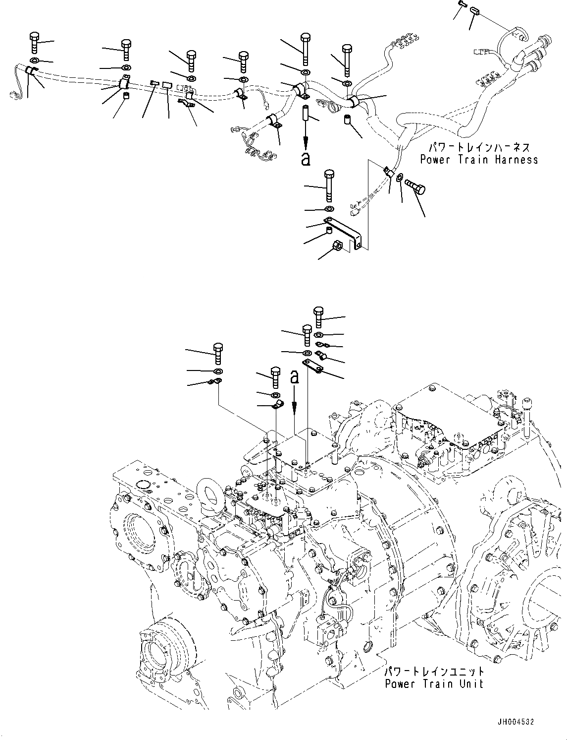 Схема запчастей Komatsu D375A-6 - ЭЛЕКТРИЧ. ПРОВОДКА ДЛЯ POWERTRAIN УПРАВЛ-Е, КРЕПЛЕНИЕ (№-) ЭЛЕКТРИЧ. ПРОВОДКА ДЛЯ POWERTRAIN УПРАВЛ-Е, БЕЗ VHMS