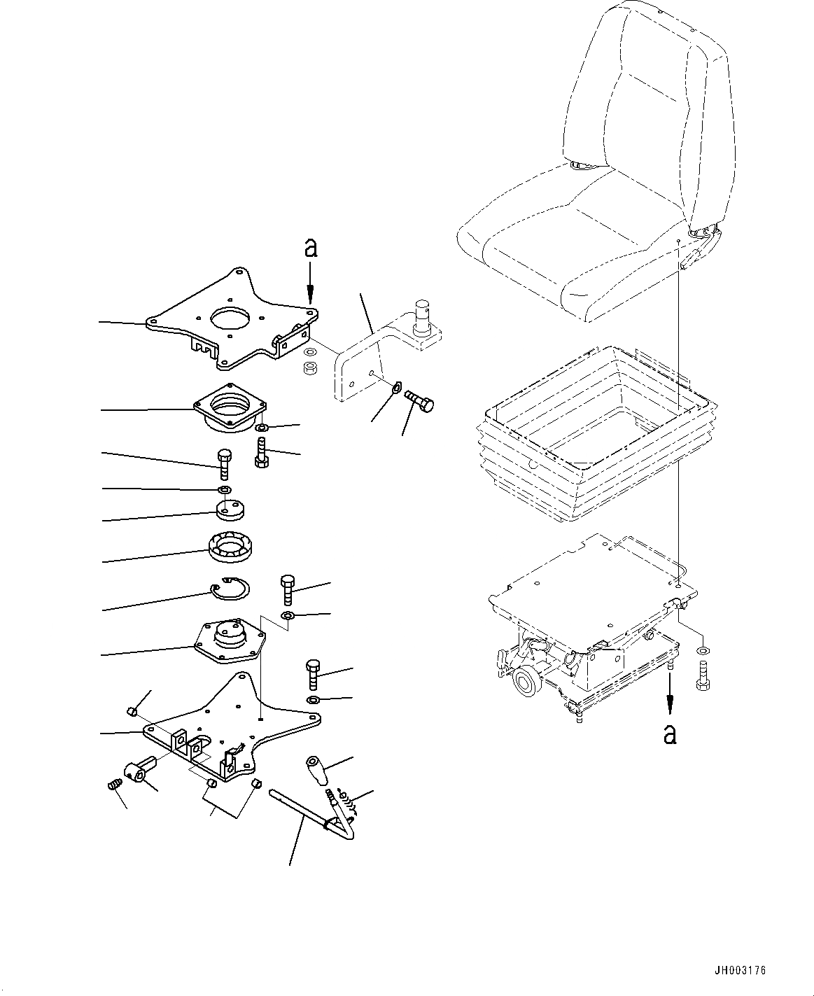 Схема запчастей Komatsu D375A-6 - СИДЕНЬЕ ОПЕРАТОРА TURN TABLE (№-) СИДЕНЬЕ ОПЕРАТОРА TURN TABLE