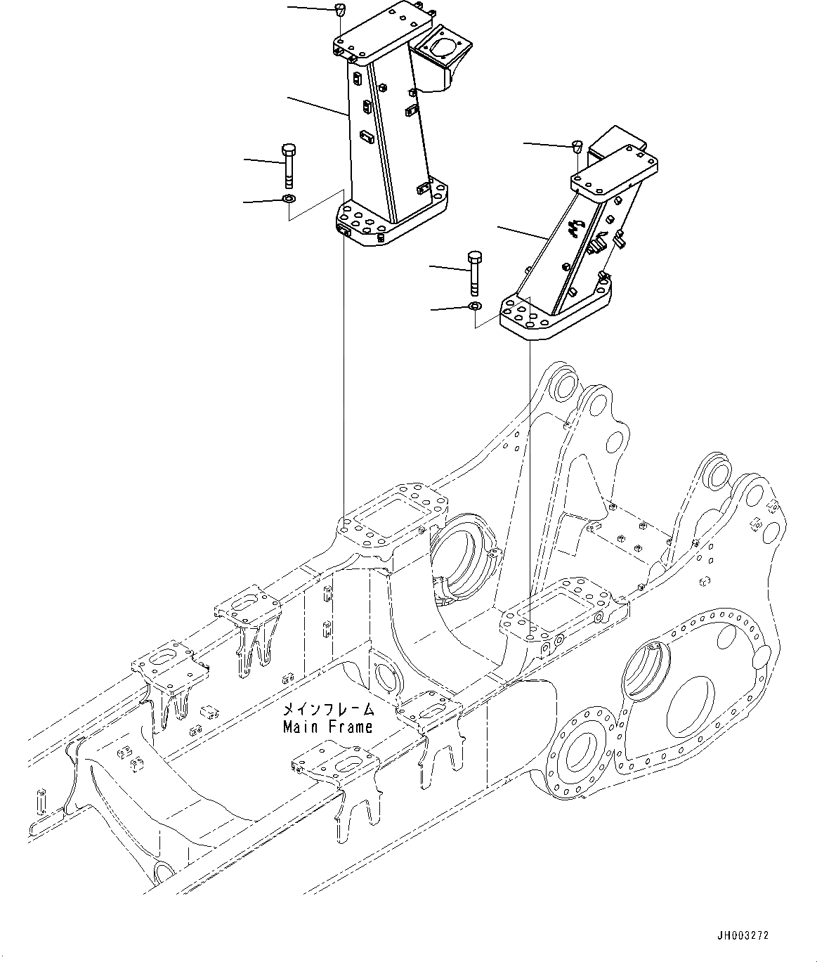 Схема запчастей Komatsu D375A-6 - ROPS КРЕПЛЕНИЕ (№-) ROPS КРЕПЛЕНИЕ