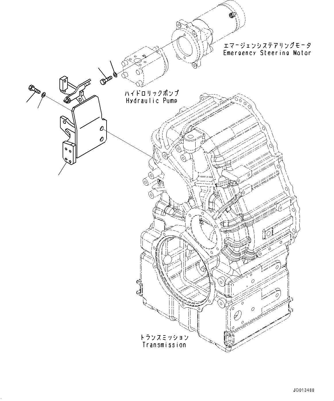 Схема запчастей Komatsu WA430-6 - ГИДРОТРАНСФОРМАТОР И ТРАНСМИССИЯ, КОРПУС (№-) ГИДРОТРАНСФОРМАТОР И ТРАНСМИССИЯ, С ЭКСТРЕНН. УПРАВЛ., ДЛЯ MACHINE С БЛОКИР.UP ТИП ГИДРОТРАНСФОРМАТОР