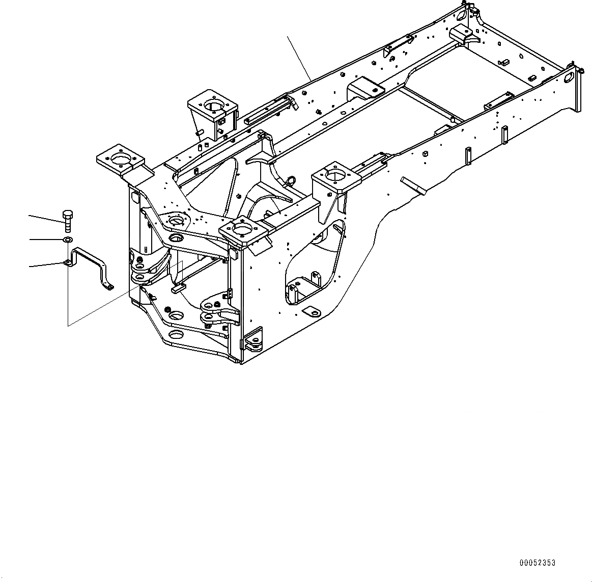 Схема запчастей Komatsu WA430-6 - ЗАДН. РАМА (№-) ЗАДН. РАМА, С POWERTRAIN НИЖН. ЗАЩИТА