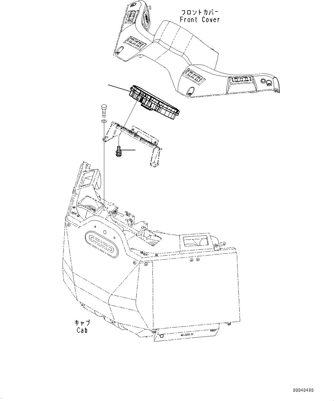 Схема запчастей Komatsu WA430-6 - КАБИНА ROPS, МОНИТОР (№-) КАБИНА ROPS, MONOCOQUE ТИП, BOTH РАМА ОКНА, С КОНДИЦИОНЕРОМ