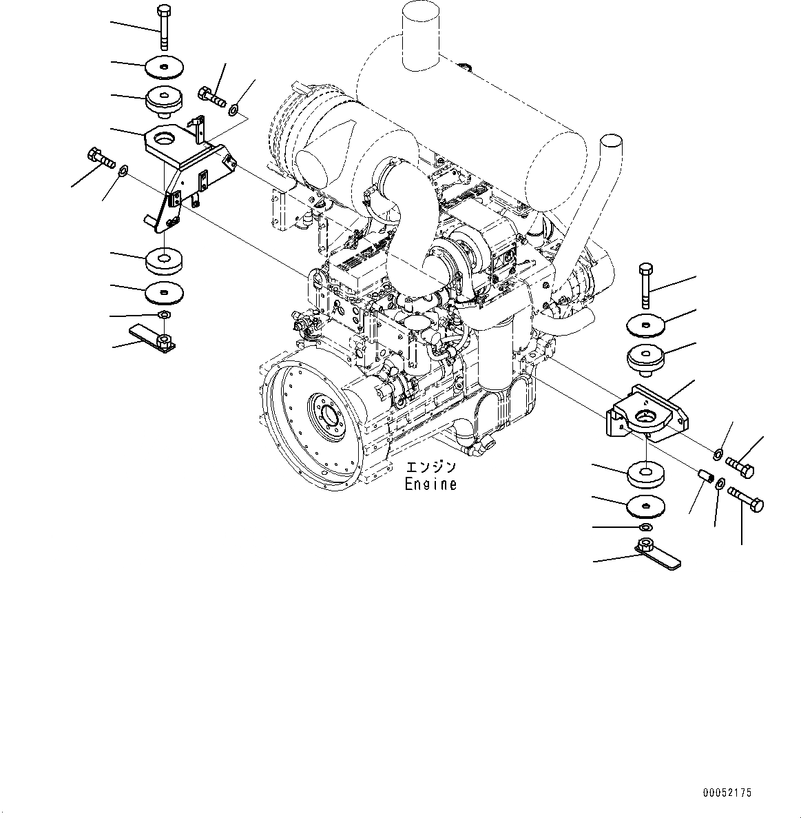 Схема запчастей Komatsu WA430-6 - КРЕПЛЕНИЕ ДВИГАТЕЛЯ (№-) КРЕПЛЕНИЕ ДВИГАТЕЛЯ