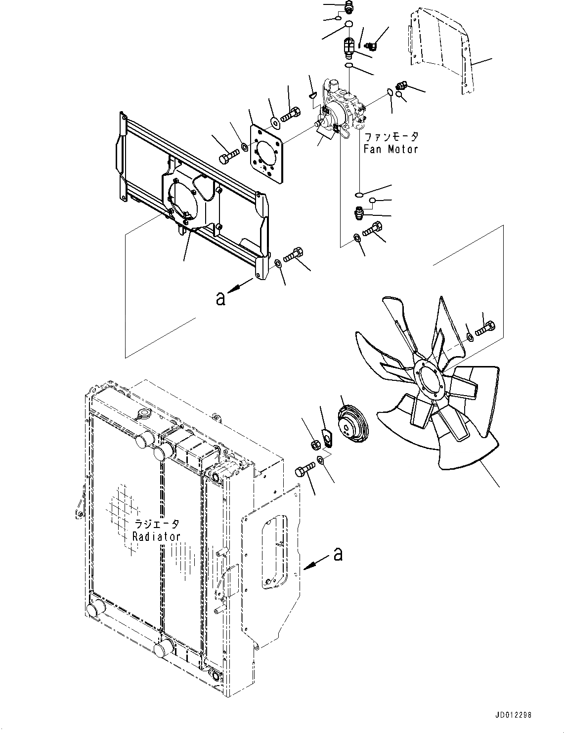 Схема запчастей Komatsu WA430-6 - РАДИАТОР, МОТОР ВЕНТИЛЯТОРА КОМПОНЕНТЫ (№-) РАДИАТОР, БЕЗ КОНДИЦ. ВОЗДУХА