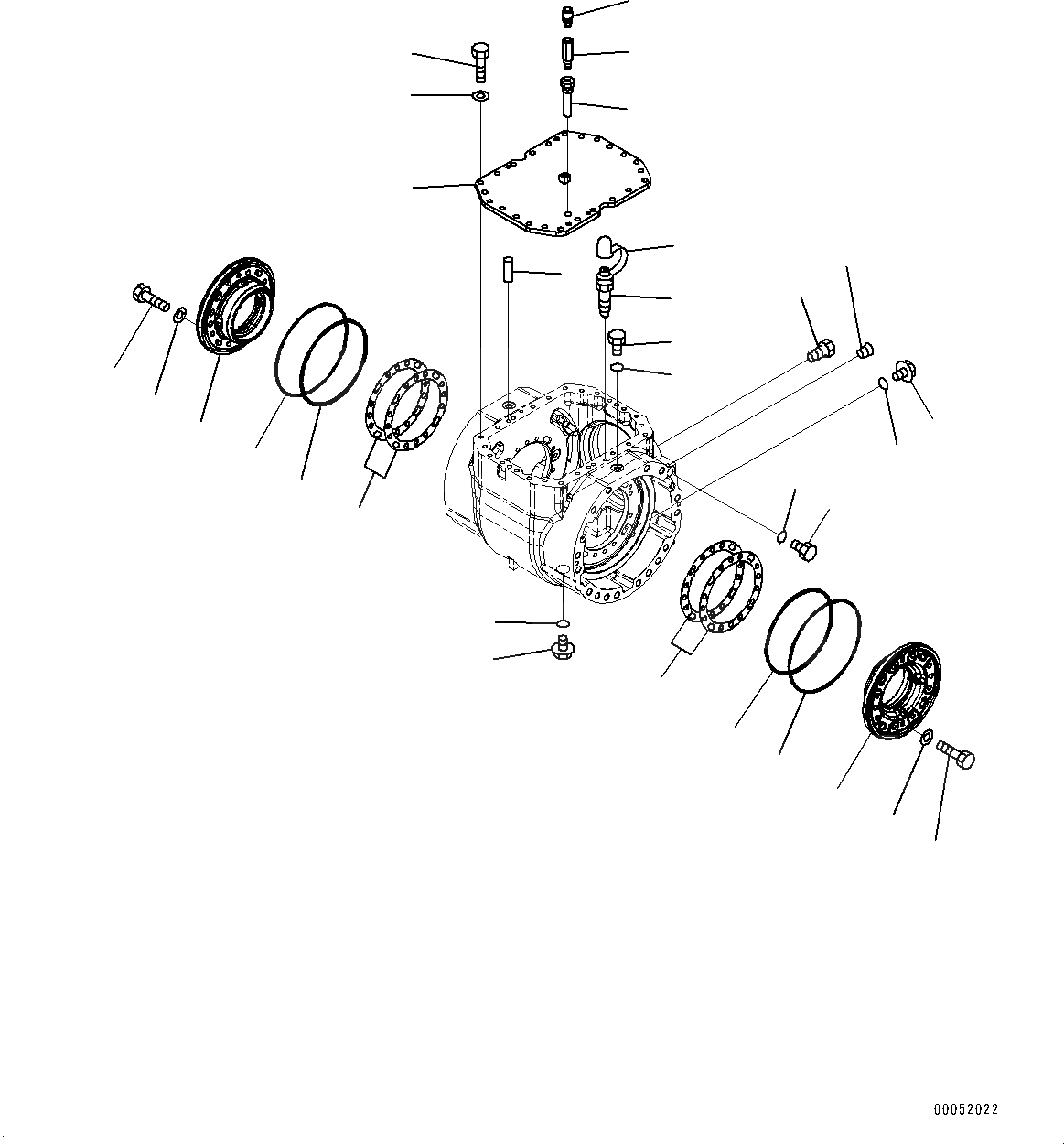 Схема запчастей Komatsu WA430-6 - ПЕРЕДНИЙ МОСТ, КОЖУХ И КОМПОНЕНТЫ (№-) ПЕРЕДНИЙ МОСТ, С САМОБЛОКИР. ДИФФЕРЕНЦ.