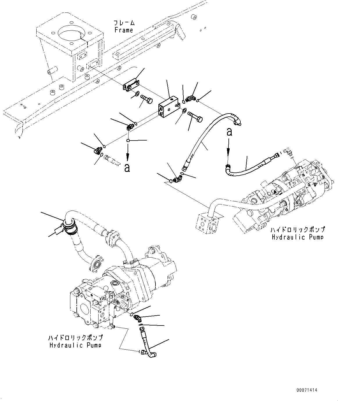 Схема запчастей Komatsu WA430-6 - ГИДР. НАСОС., МОТОР ВЕНТИЛЯТОРА ТРУБЫ (/) (№-) ГИДР. НАСОС.