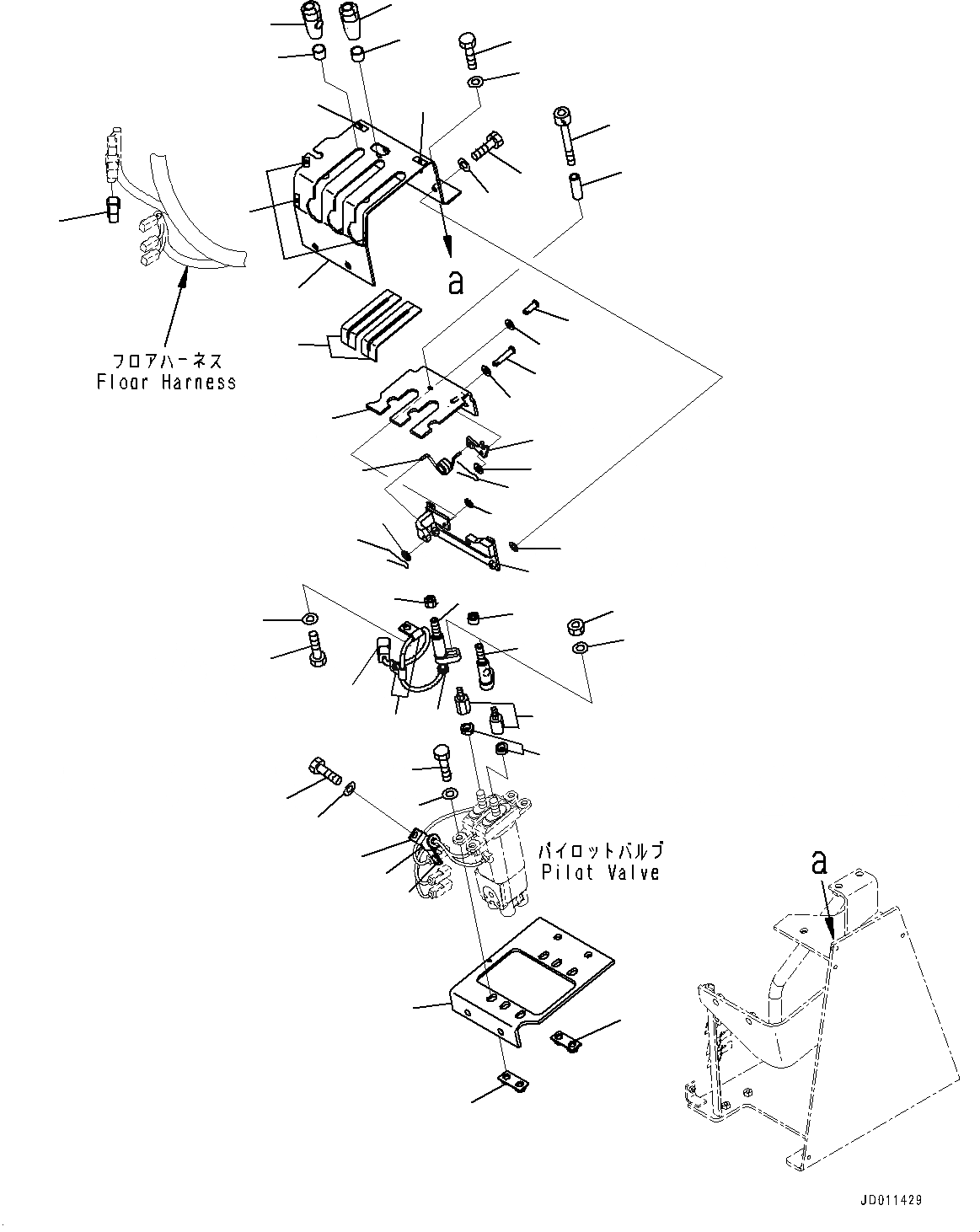 Схема запчастей Komatsu WA430-6 - УПРАВЛЕНИЕ ПОГРУЗКОЙ БЛОК, РЫЧАГ (/) (№-) УПРАВЛЕНИЕ ПОГРУЗКОЙ БЛОК, -РЫЧАГ