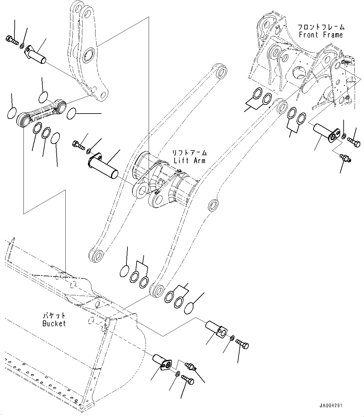 Схема запчастей Komatsu WA430-6 - РУКОЯТЬ И BELL CRANK, КРЕПЛЕНИЕ (№-) РУКОЯТЬ И BELL CRANK, С 3-Х СЕКЦ. КОНТР. КЛАПАНОМ, ДЛЯ СЕВ. АМЕРИКИ