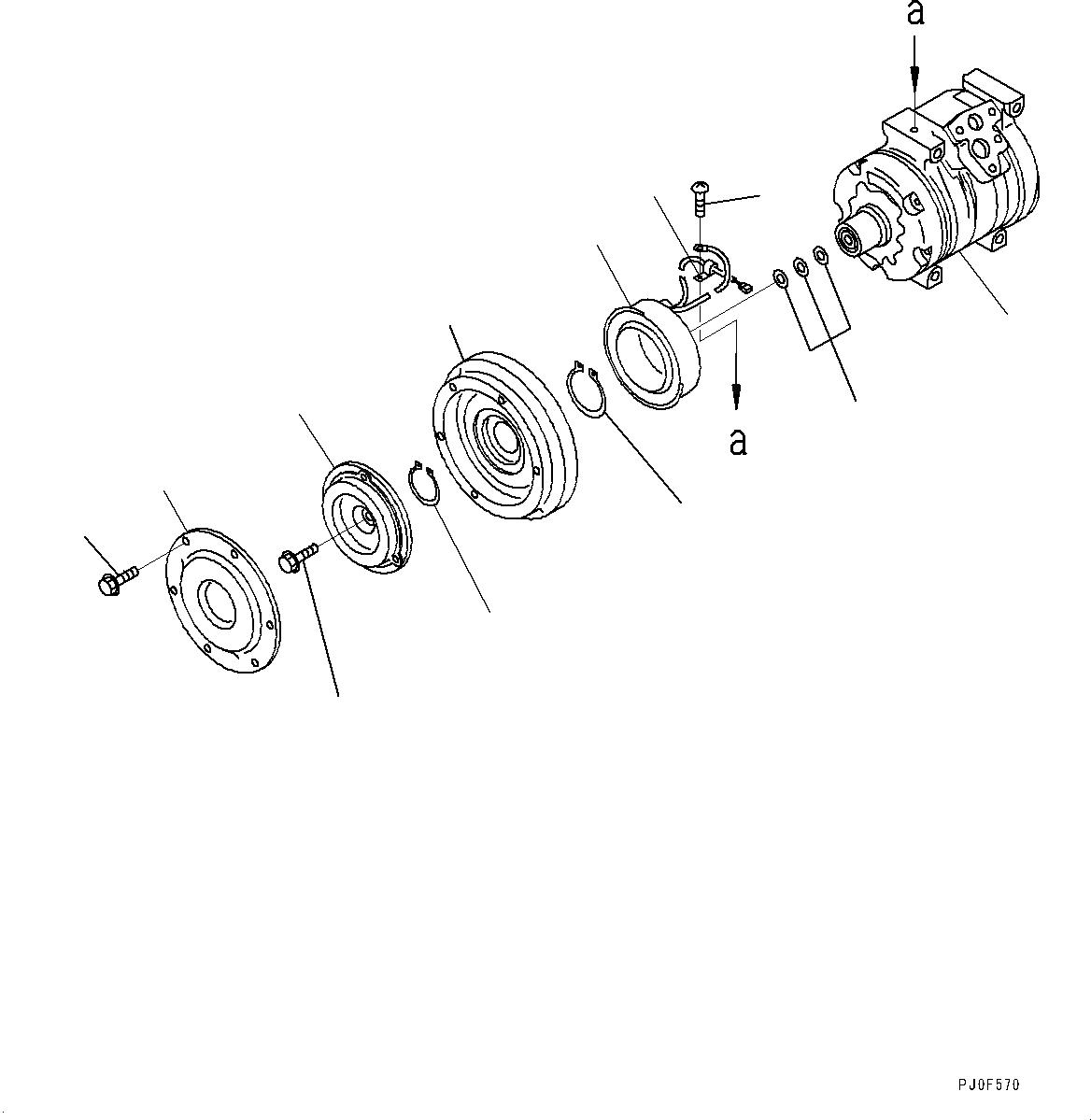 Схема запчастей Komatsu D155A-6R - КОМПРЕССОР, КОМПРЕССОР (№88-) КОМПРЕССОР, С КОНДИЦИОНЕРОМ