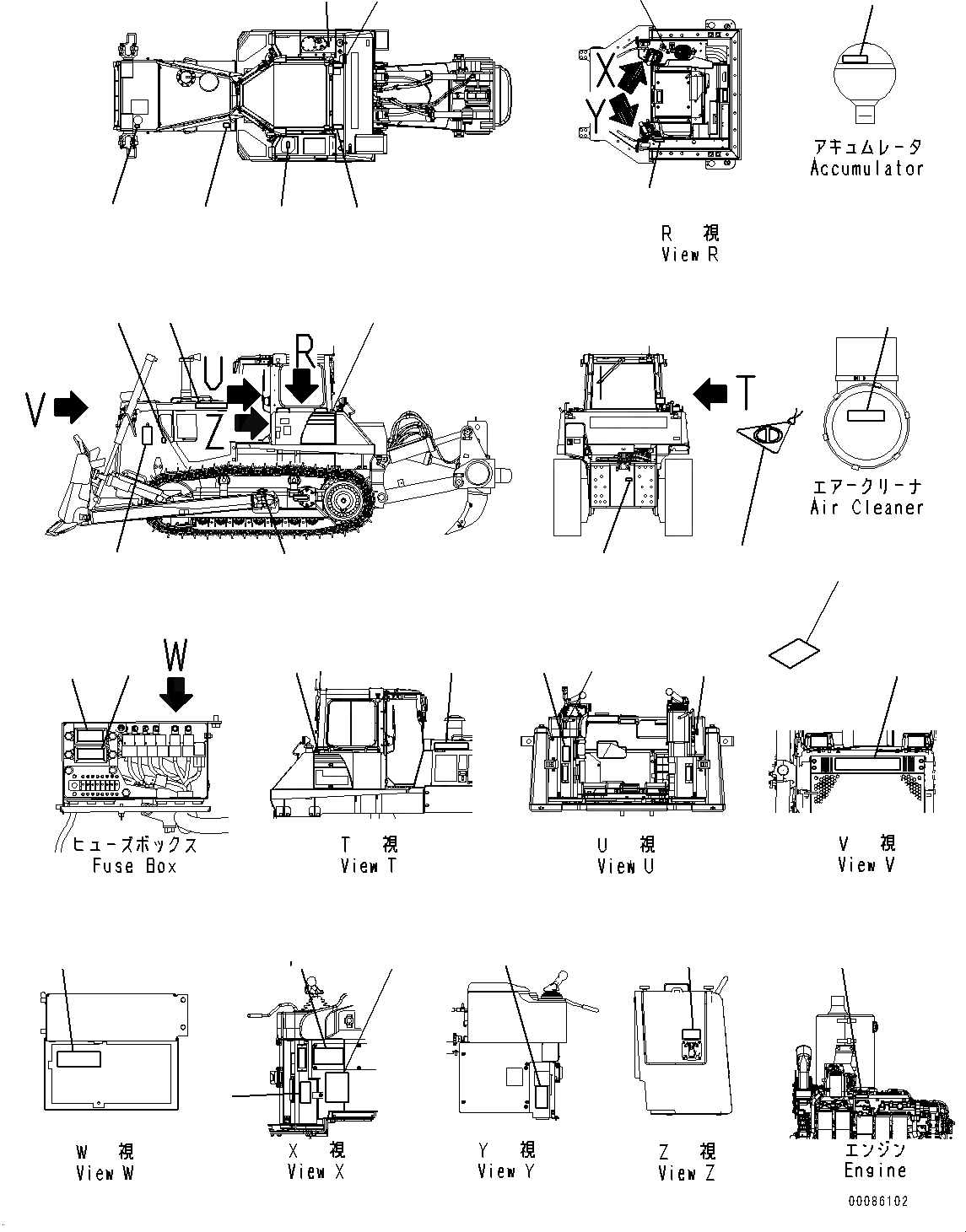 Схема запчастей Komatsu D155A-6R - MARKS И ТАБЛИЧКИS (№877-87) MARKS И ТАБЛИЧКИS, АРАБСК.-АНГЛ., ДЛЯ КАБИНА ROPS