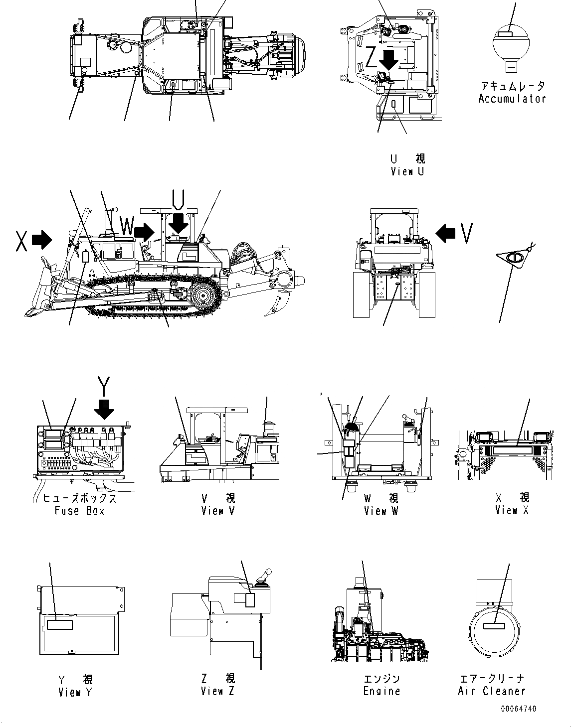 Схема запчастей Komatsu D155A-6R - MARKS И ТАБЛИЧКИS (№877-87) MARKS И ТАБЛИЧКИS, АНГЛ.