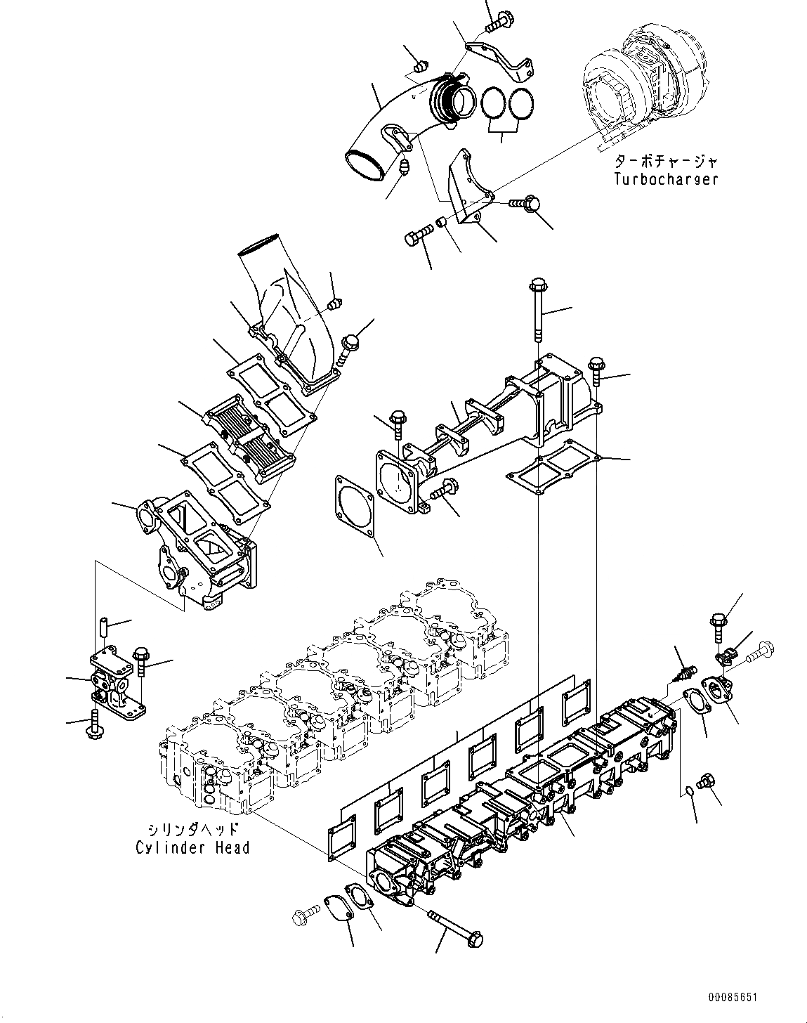 Схема запчастей Komatsu SAA6D140E-5AG - ТРУБОПРОВОД ВПУСКА ВОЗДУХА (№-) ТРУБОПРОВОД ВПУСКА ВОЗДУХА