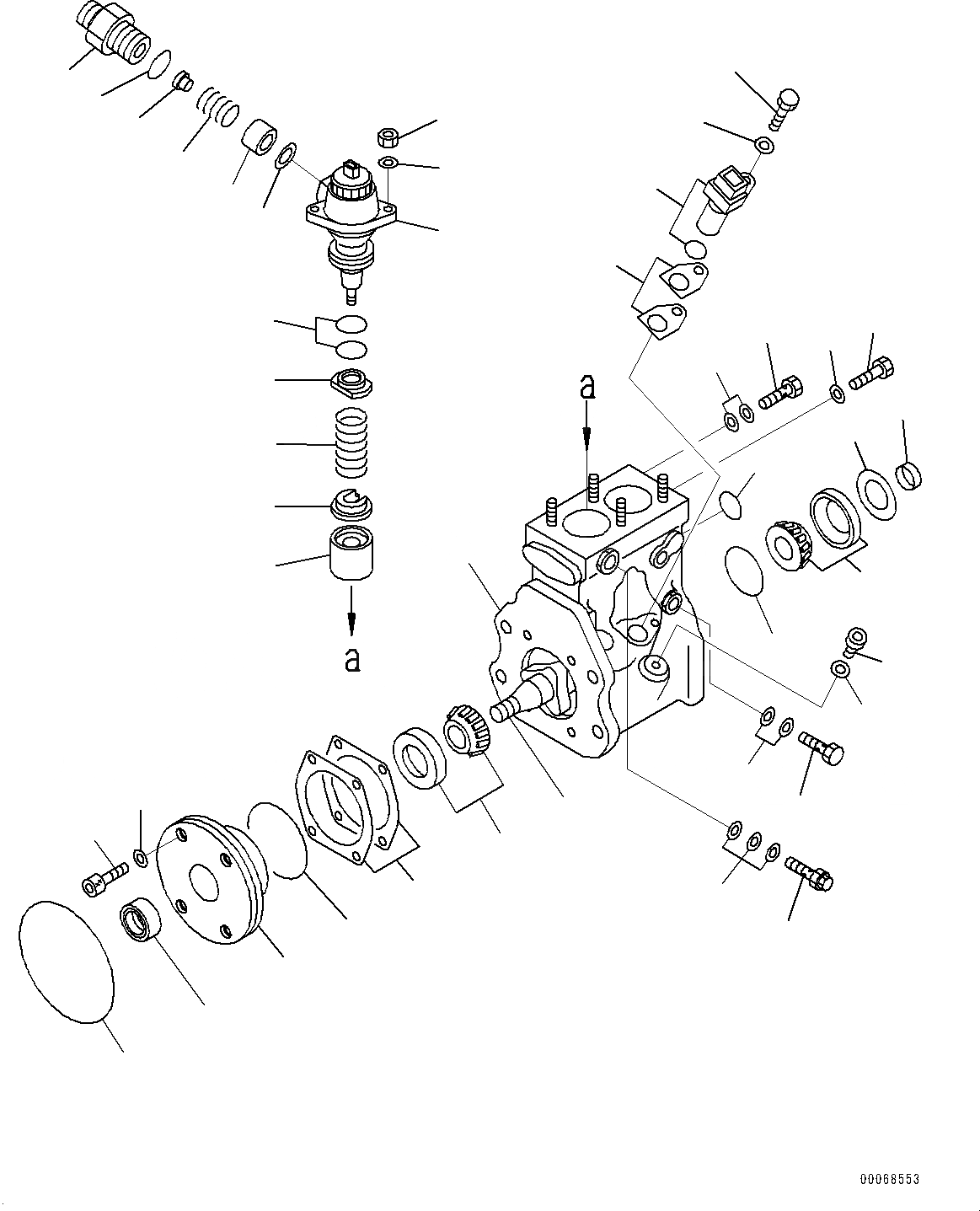 Схема запчастей Komatsu SAA6D140E-5AG - ТОПЛИВН. НАСОС, ВНУТР. ЧАСТИ, НАСОС (№-8) ТОПЛИВН. НАСОС