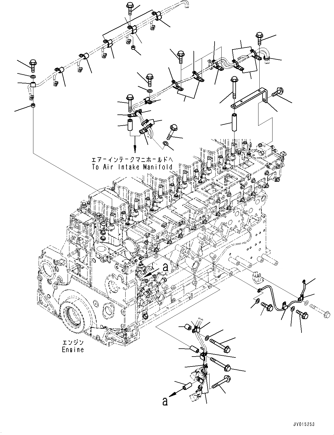 Схема запчастей Komatsu SAA6D140E-5AG - ПРОВОДКА, (/) (№-) ПРОВОДКА, ДЛЯ AMP, AMP, 7AMP