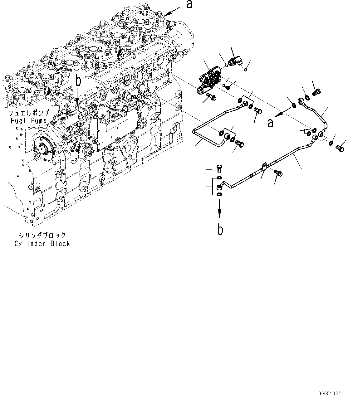 Схема запчастей Komatsu SAA6D114E-3C - ТОПЛИВОПРОВОД. (№879-) ТОПЛИВОПРОВОД.