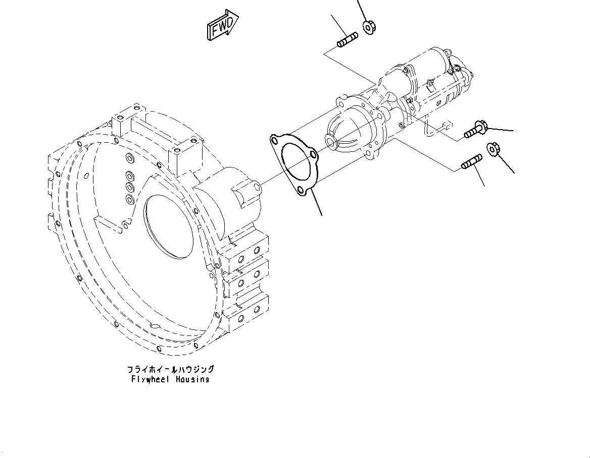 Схема запчастей Komatsu SAA6D114E-3C - КРЕПЛЕНИЕ СТАРТЕРА (№879-) КРЕПЛЕНИЕ СТАРТЕРА