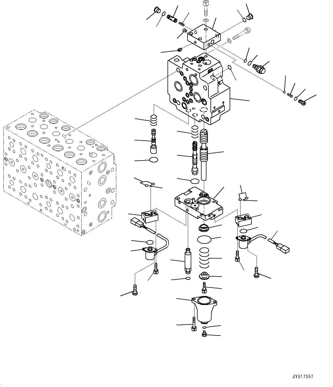 Схема запчастей Komatsu PC270-8 - УПРАВЛЯЮЩ. КЛАПАН, 7-СЕКЦИОНН. (/) (№7-) УПРАВЛЯЮЩ. КЛАПАН, -АКТУАТОР