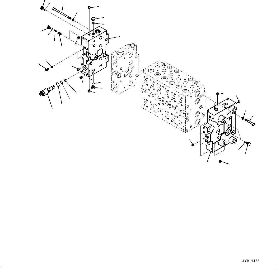 Схема запчастей Komatsu PC270-8 - УПРАВЛЯЮЩ. КЛАПАН, 7-СЕКЦИОНН. (7/) (№-) УПРАВЛЯЮЩ. КЛАПАН, С -СЕРВИСНЫЙ КЛАПАН