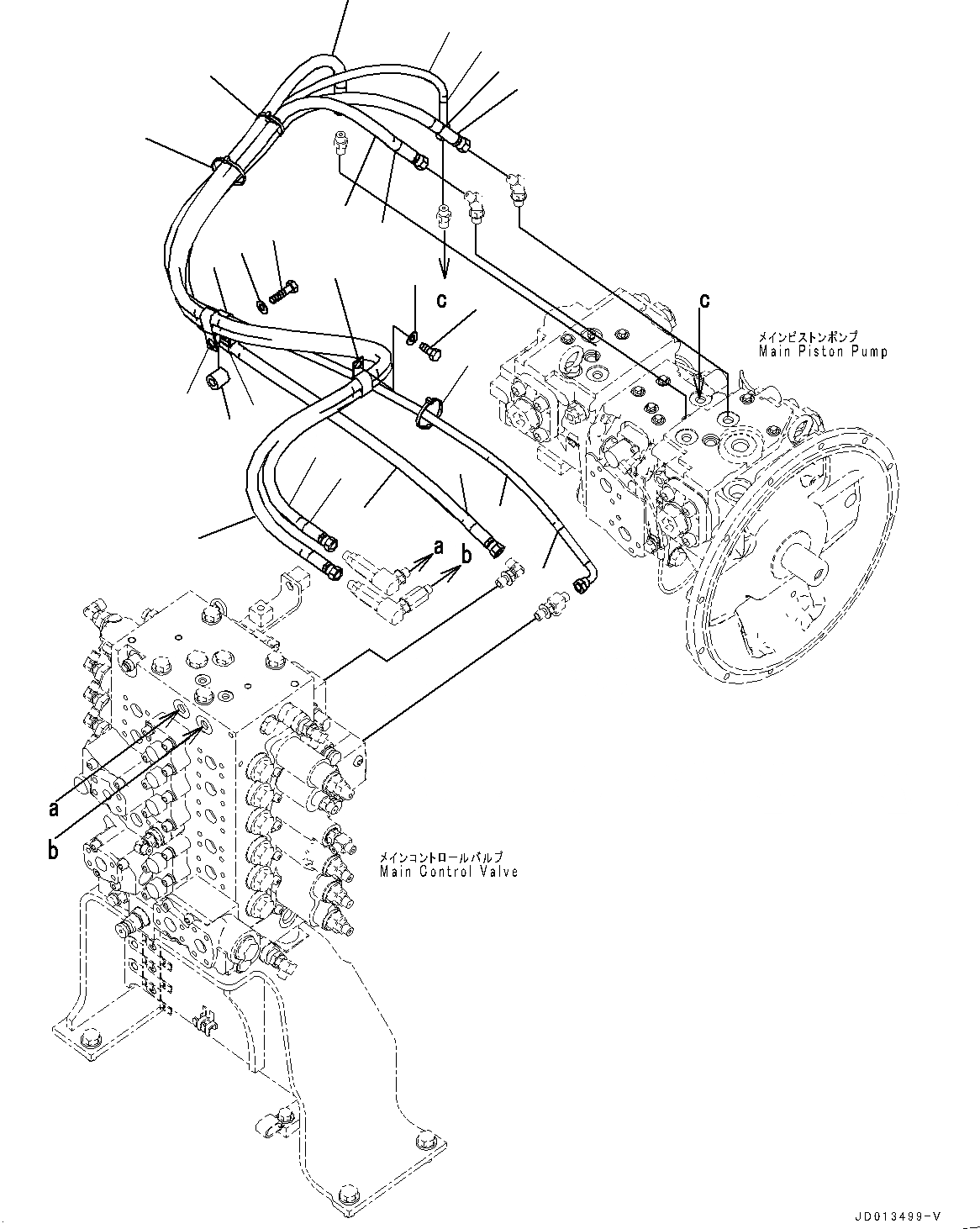 Схема запчастей Komatsu PC270-8 - LS ТРУБЫ (№7-) LS ТРУБЫ