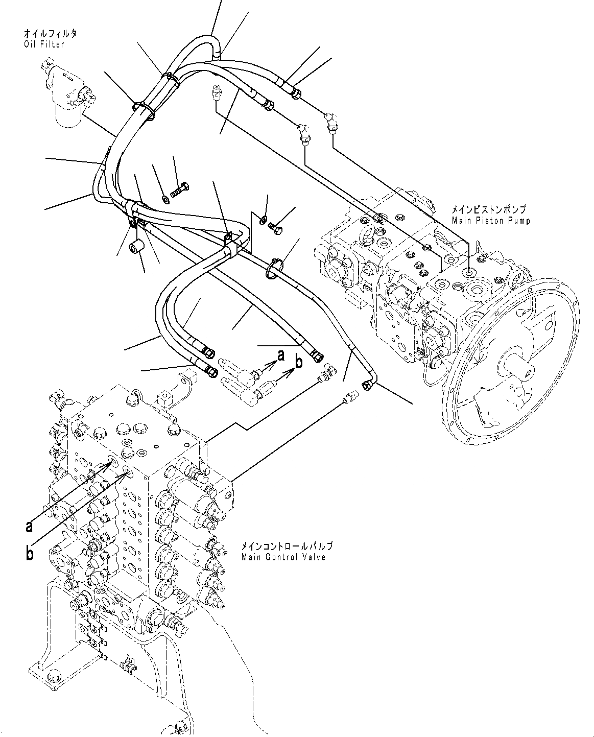 Схема запчастей Komatsu PC270-8 - LS ТРУБЫ (№7-) LS ТРУБЫ, -АКТУАТОР