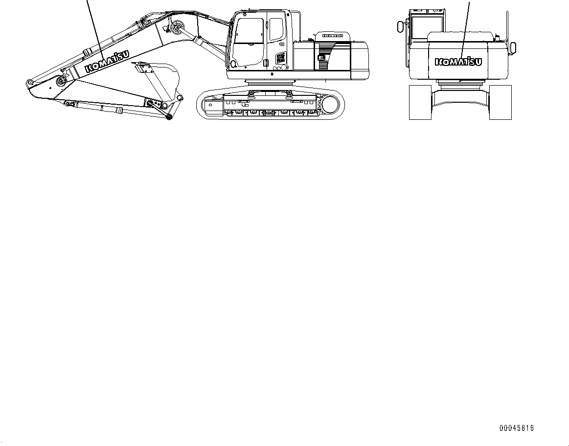 Схема запчастей Komatsu PC270-8 - ЛОГОТИП KOMATSU(№7-) KOMATSU ЛОГОТИП