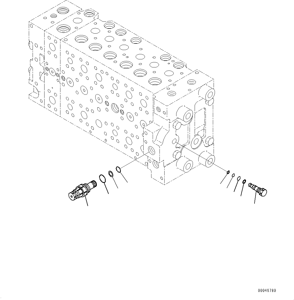 Схема запчастей Komatsu PC270LC-8 - УПРАВЛЯЮЩ. КЛАПАН, ВНУТР. ЧАСТИ (/) (№7-) УПРАВЛЯЮЩ. КЛАПАН, -АКТУАТОР