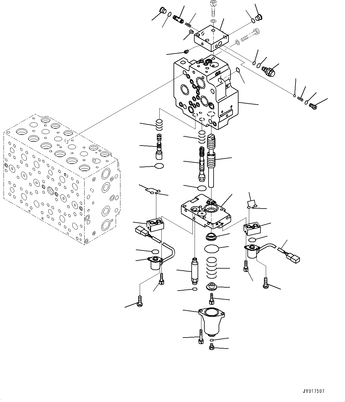 Схема запчастей Komatsu PC270LC-8 - УПРАВЛЯЮЩ. КЛАПАН, ВНУТР. ЧАСТИ (/8) (№7-) УПРАВЛЯЮЩ. КЛАПАН, БЕЗ -СЕРВИСНЫЙ КЛАПАН